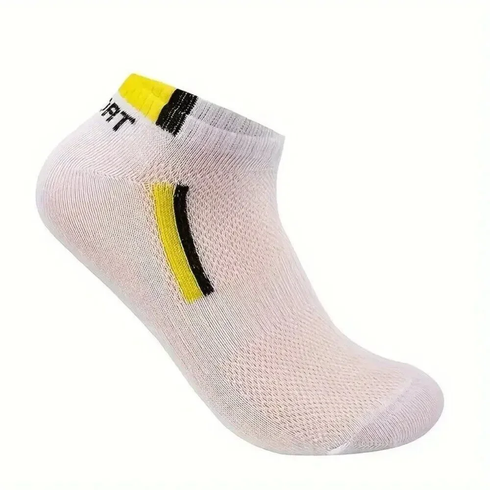 5 Pairs Graphic Socks Sport Breathable Low Cut Mixed Color One Size Unisex